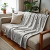 Thin Outline Cow Spot Anime Cartoon Flannel Blanket Soft Warm Throw for Bedroom Sofa Car Kids Holiday Gift