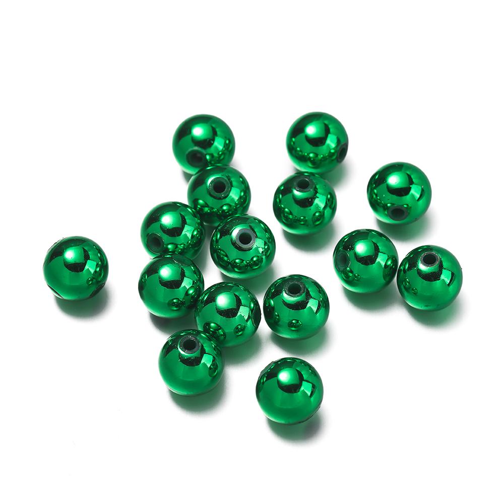 20-100pcs Christmas ABS Plastic Colorful Round Beads 6-12mm Spacer Loose Beads for DIY Earrings Bracelet Jewelry Making Supplies
