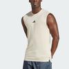 Adidas Power Workout Tank Top with Solid Color Logo Men Tops Light-Brown IQ1821