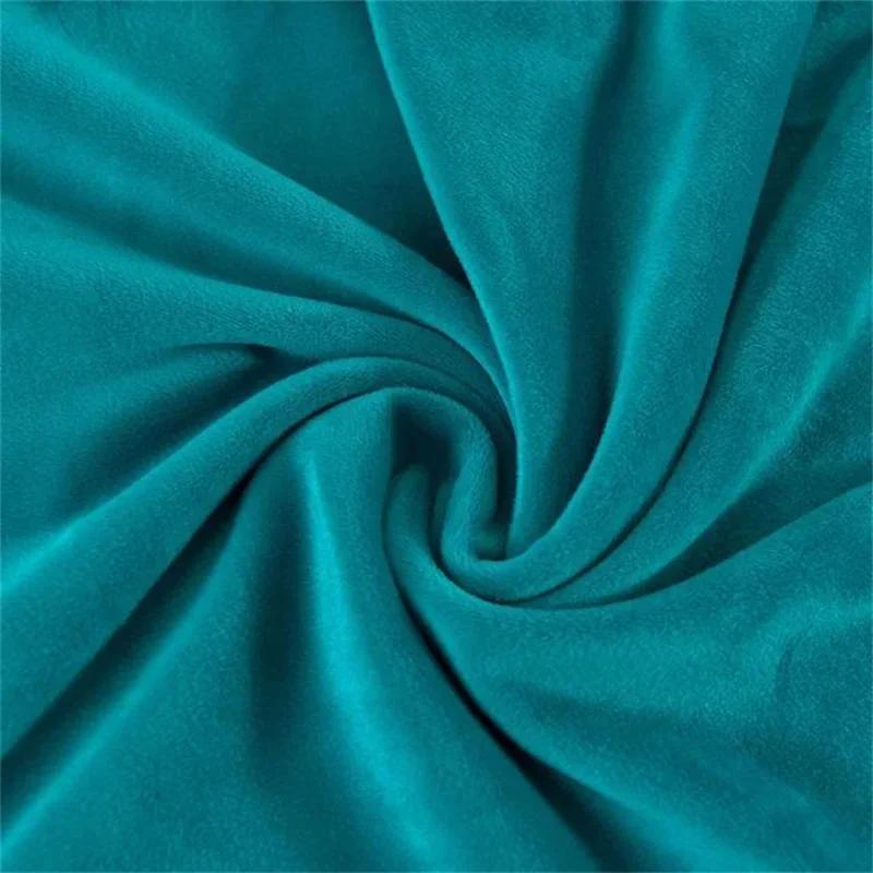 Thicken Velvet Chair Cover Duckbill Curved Dining Chair Slipcover Short Back Stretch Seat Cover For Living Room Kitchen El