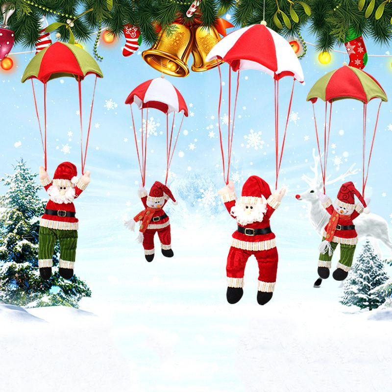 Charming Santa Claus Snowman Christmas Home Ceiling Decoration Parachute Doll Toy