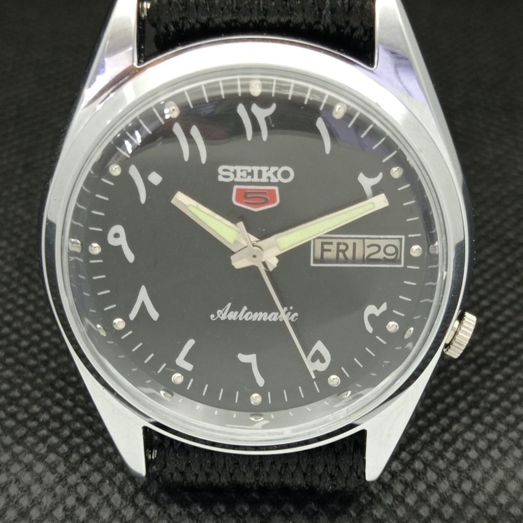 REACONDICIONADO VINTAGE SEIKO 5 AUTO 7009A JAPÓN HOMBRE D/D ÁRABE RELOJ 598-a313141-9