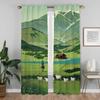 Elegant Room Curtains for Camera Vast Grassland Blackout Curtain for Room 2 Panel Partition Home Interior Curtains Shades Living