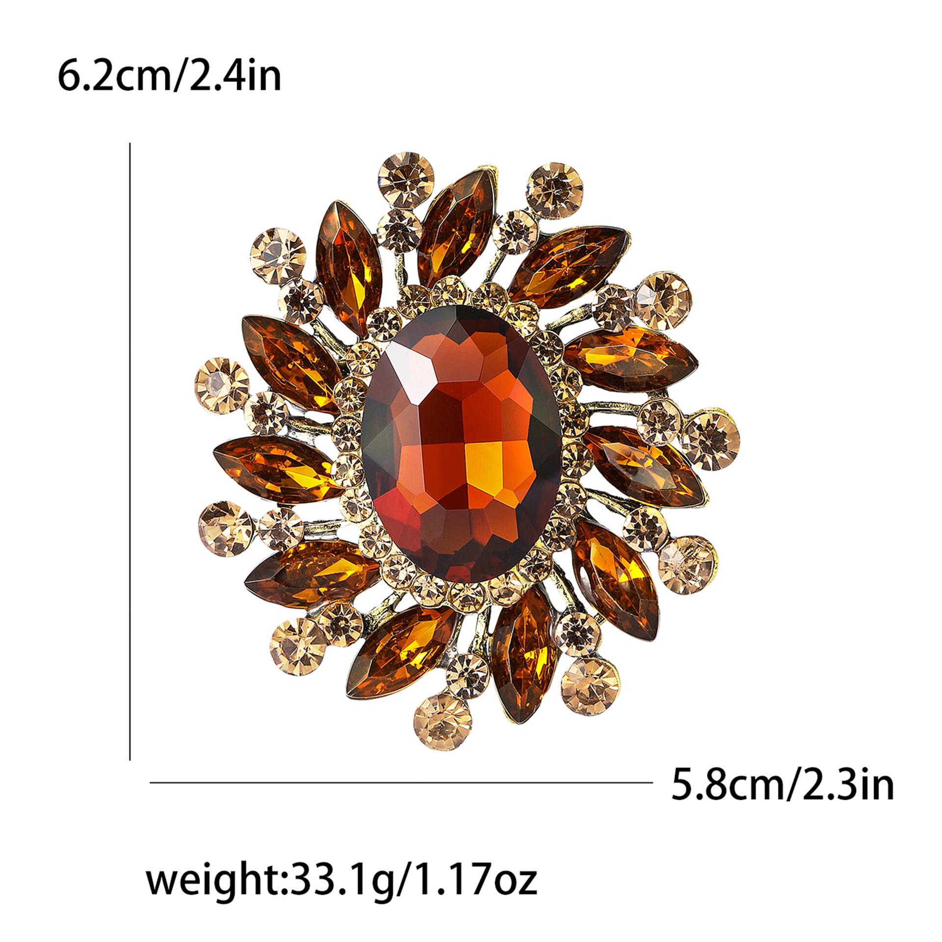 

Шикарная ретро брошь из сплава, стразов и стекла для женщин