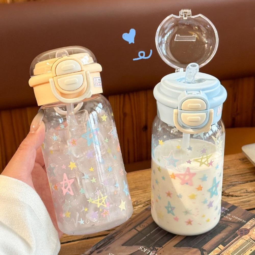 Plastic Straw Cup Transparent Clear Water Jugs Portable Travel Water Bottle