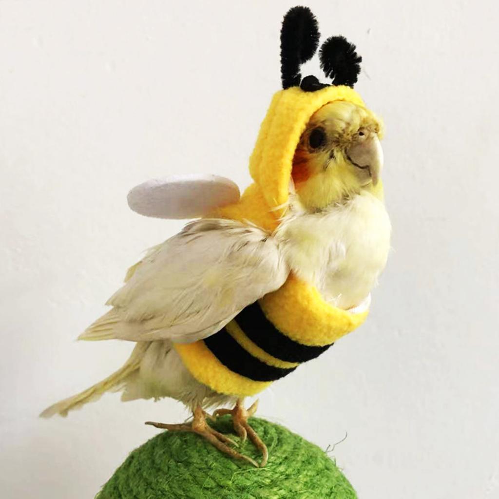 Pet Bird Clothes Honeybee Costume Flight Suit for Parrot Bird Costume Lovebirds Cockatiel Photoshooting Suit