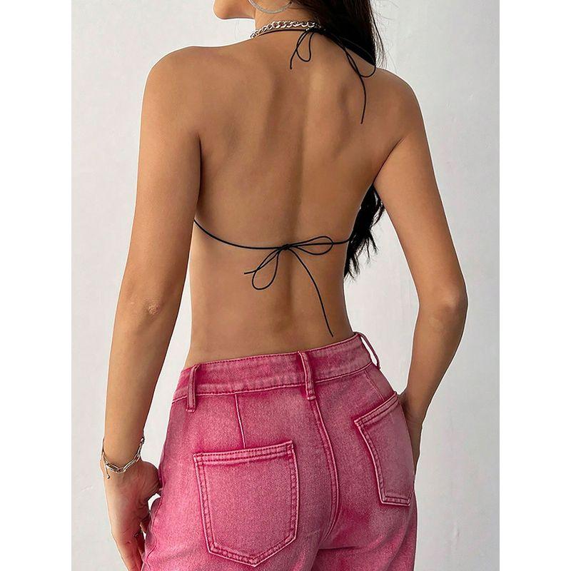 Rhinestone Bra-Style Inner Wear Super Flash Vest Minicoat Nightclub Disco Inner Wear Sexy Bikini Vest Sling