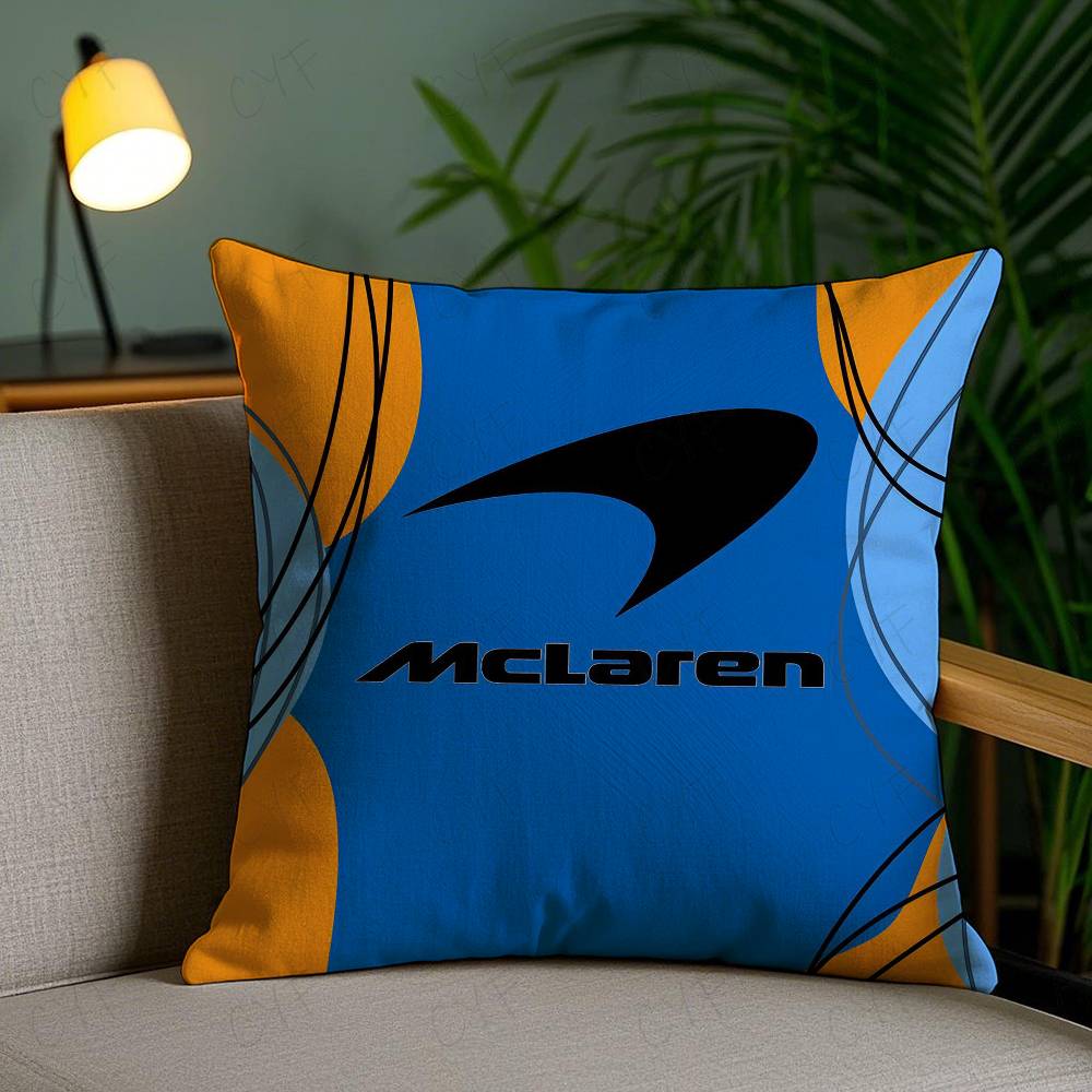 

Cool Car M-McLaren F-F1 Pillow Case Anti-dustmite Pillowcase Invisible zipper silky short plush Sofa cushion cover 18x18Inch