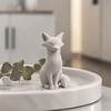 Schreibtischskulpturen für das Büro 3D-gedruckte minimalistische Fuchs-Skulptur, elegante Figur, mattes modernes zeitgenössisches Wohnzimmer-Dekor-Ornament Eingangsbereich