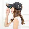 Summer Hats for Women Sun Hat, Foldable Pearl Flower Visor Sunscreen Floppy Cap