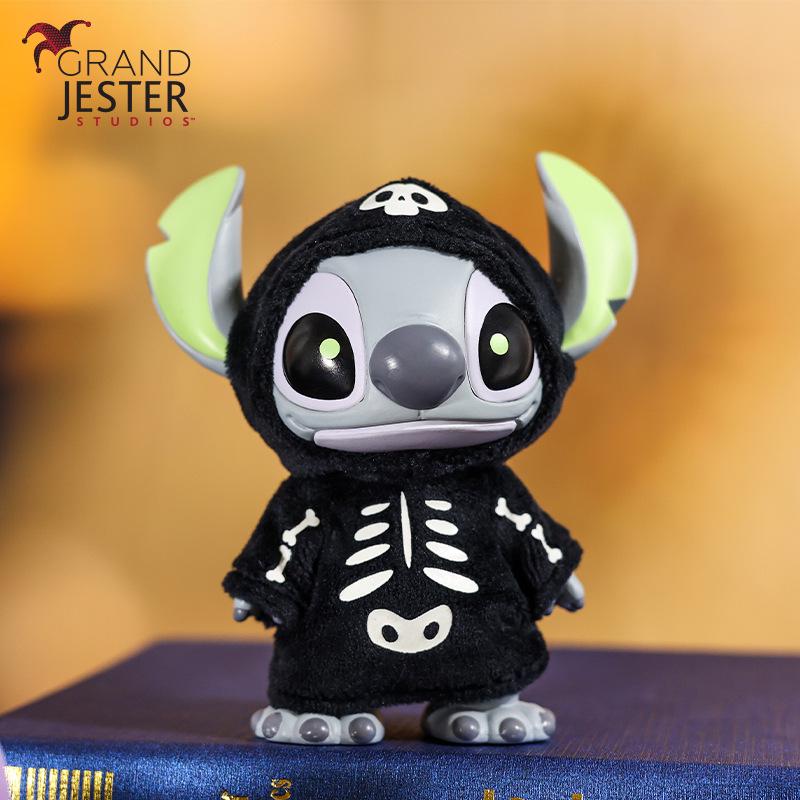 

Enesco Disney Halloween Mischievous Stitch Figurine: Glow-in-the-Dark Pumpkin Wizard & Skeleton Ornament