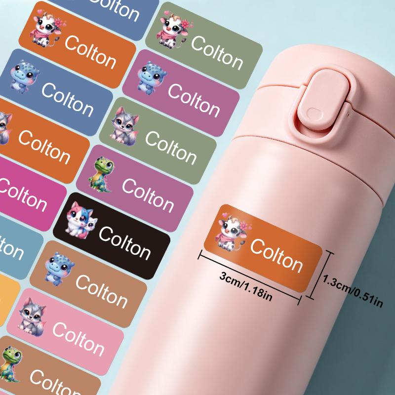 Custom Waterproof Name Labels - Personalized Stickers For School Accessories Water Bottles Mugs | Trendy And Long-Lasting