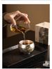 Luxury Year of the Dragon Silver Gilded Tea Cup, Large Capacity for Home or Office