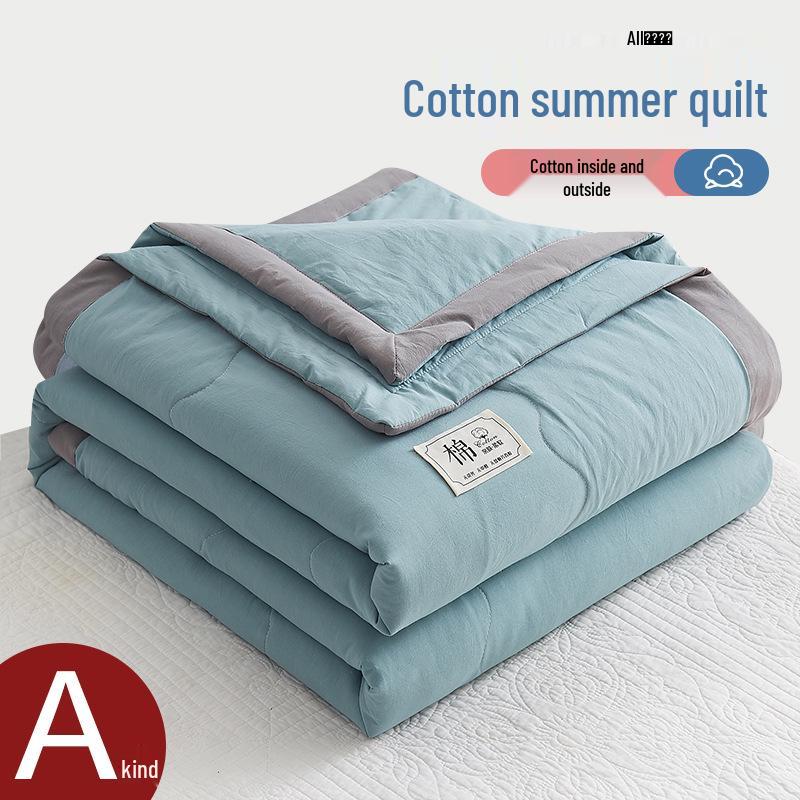 Cotton Solid Color Summer Quilt - Lightweight & Breathable for Dorms and Homes
