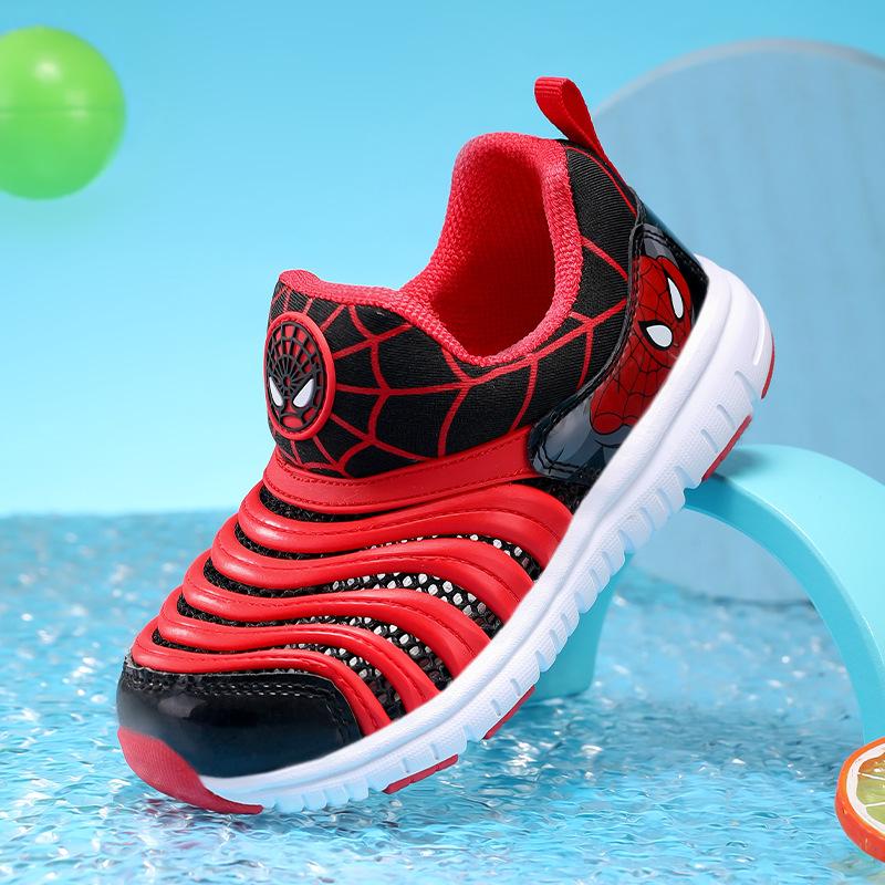 Mesh Caterpillar Boys Shoes 2025 New Baby Spider-man Children's Mesh Shoes Girls Breathable Soft-soled Trendy Shoes