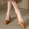 Slingback Flats לנשים להחליק על בוהן מחודדת סגורה סנדלי עקבים נמוכים נוחים לנשים משאבות עבודה נעלי משרד נעלי שמלה רגילות