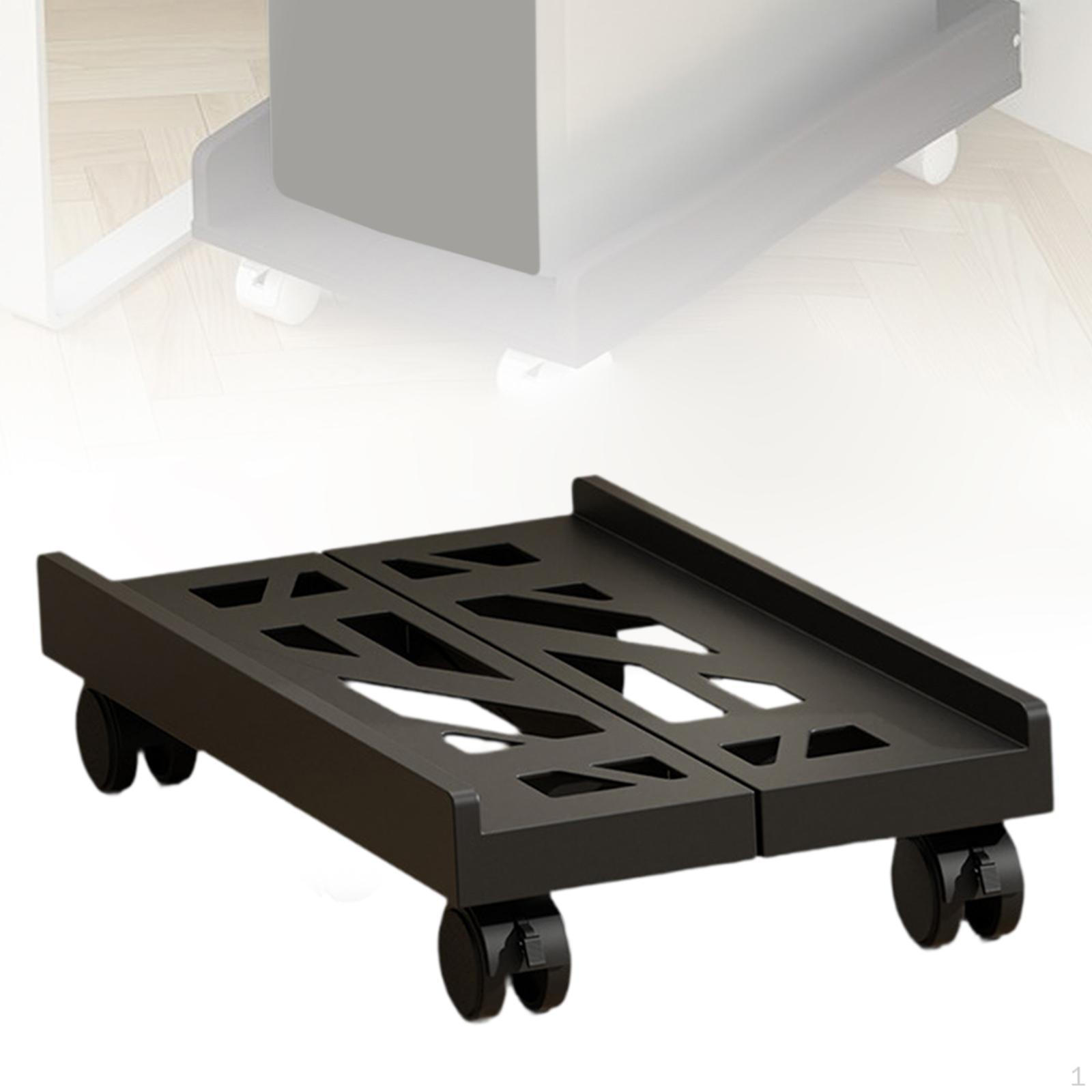 

Регулируемая мобильная подставка для процессора, стойка для ПК, устойчивый держатель с тормозами, прочные 4 ролика, чёрный