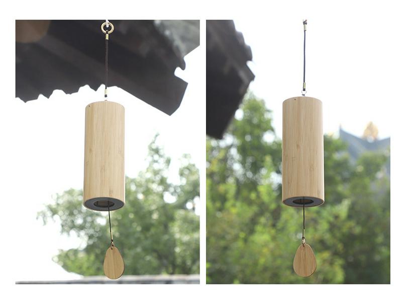 Japanese Antique Hand-Cranked Bamboo Wind Chimes: Ancient Style with Crystal and Copper Accents