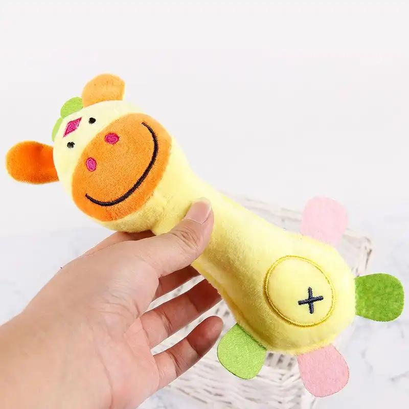 Squeaky Plush Chew Toys For Dogs And Cats Durable Smiley Animal Teethers With Bite Resistant Design Pet Supplies