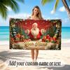 Christmas Winter Theme Soft Beach Towel Personalized Custom Name Text Towel Portable for Beach Pool Travel