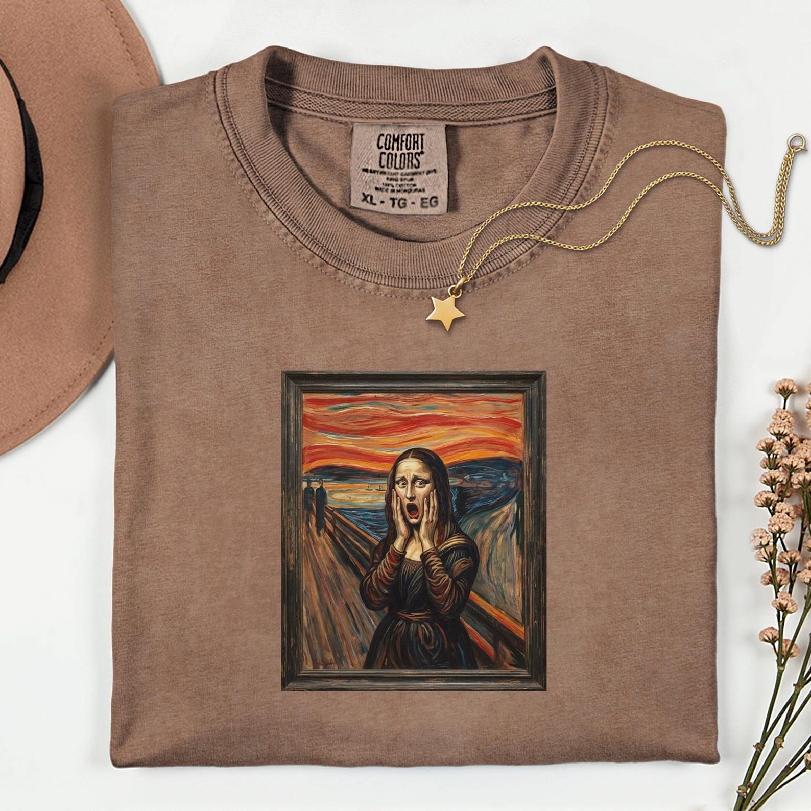Mona Lisa The Scream Parody Shirt, Renaissance Art Meme Tee S