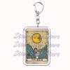 Popular Culture Halloween Tarot Card Keychains for Accessories Moon Luna Death Keyring Jewelry Fans Lovers Friends Reader Gifts
