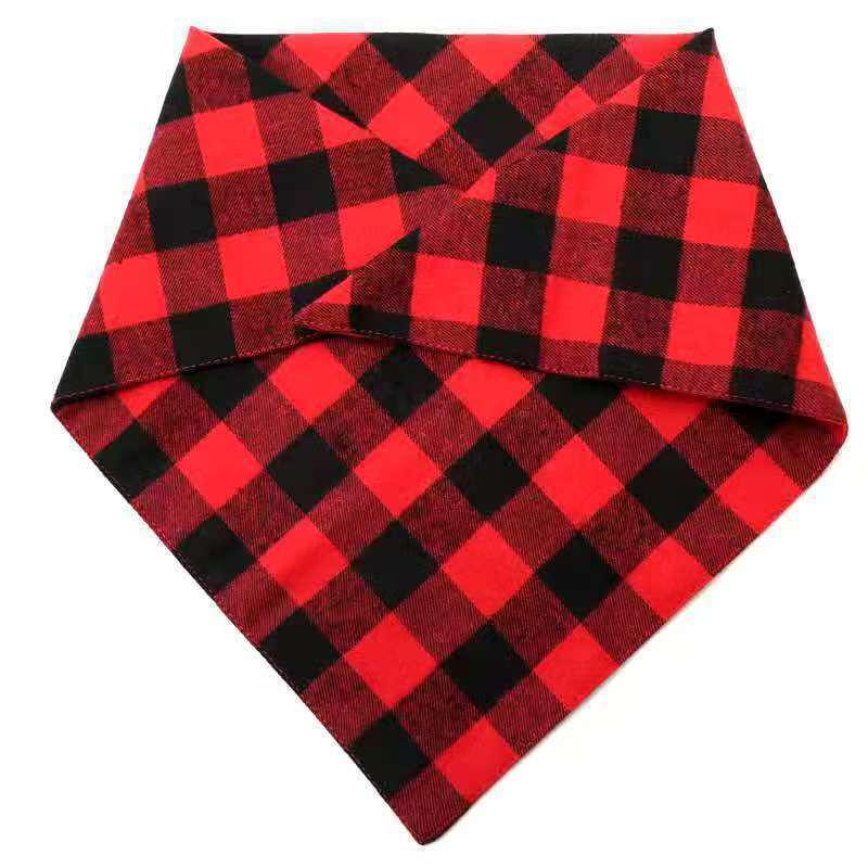 Plaid Cotton Triangle Dog Bandana Scarf