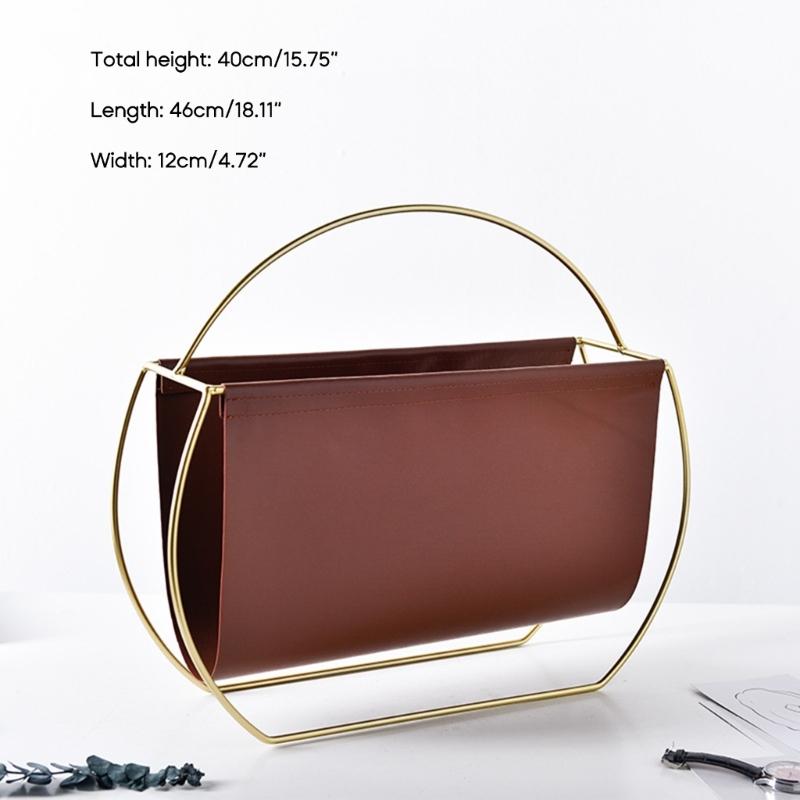 Desktop Magazine File Holder Metal Frame Newspaper Rack Shelf for Home X3UC