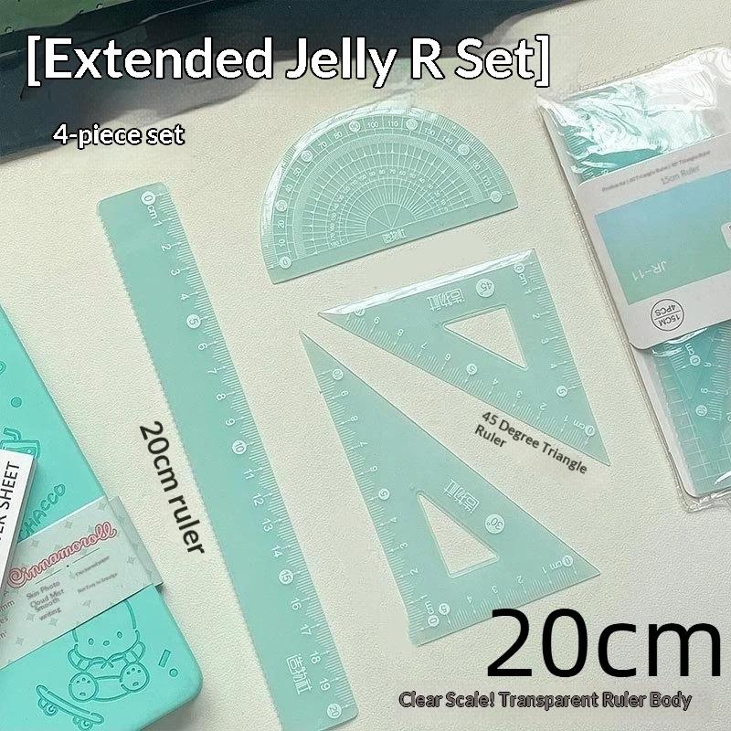סט סרג לסטודנטים 4 יחידות 15/20 ס"מ סרגל משולש סט זוויתן מתנה מושלמת לילדים שיעור ציור בבית הספר שיעור מתמטיקה