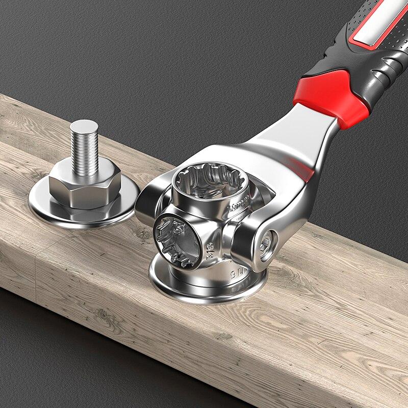 52 in 1 Tools Socket Works Universal Ratchet Spline Bolts Sleeve Rotation Hand Tools 360 Degree Multipurpose Tiger Wrench