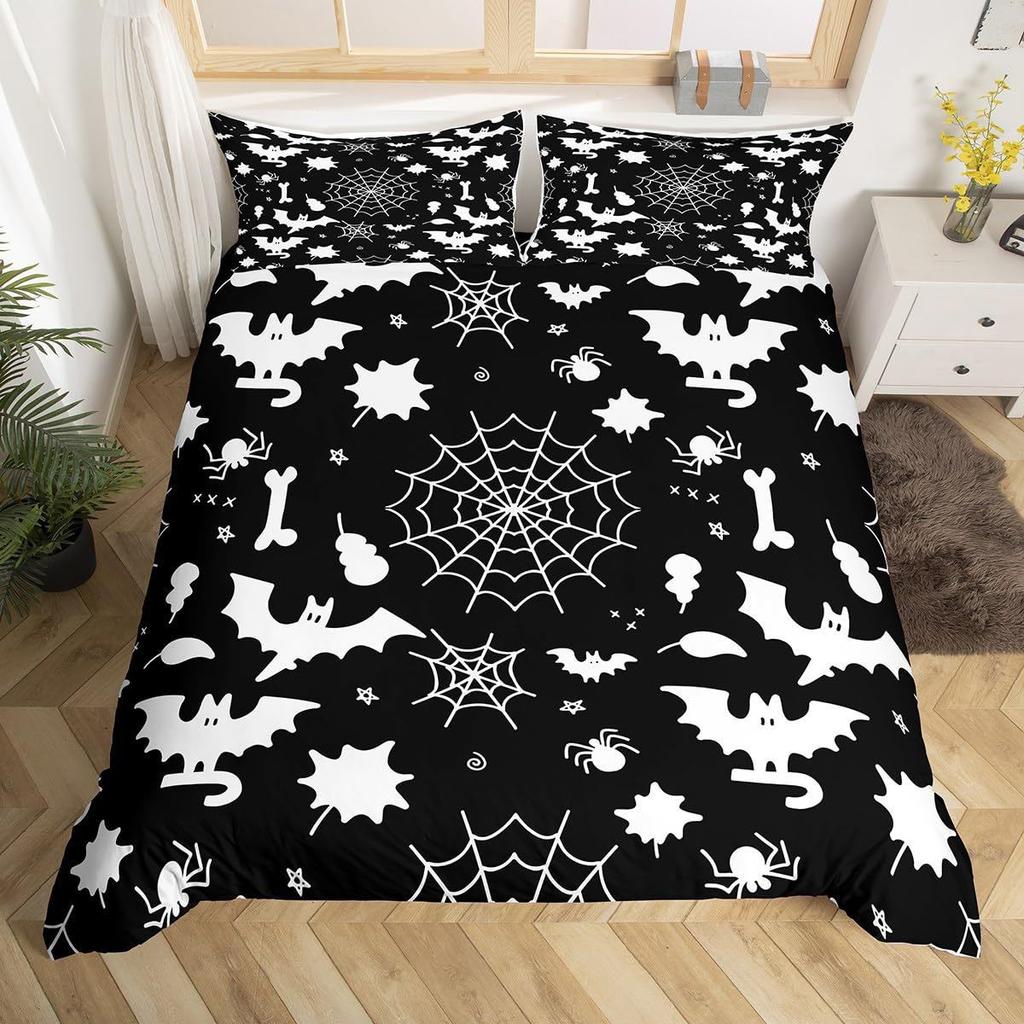 Pastel Pumpkin Bedding Set Spooky Pastel Halloween by patricia_lima - Spooky Ghosts Cotton Sateen Duvet Cover OR Pillow Shams