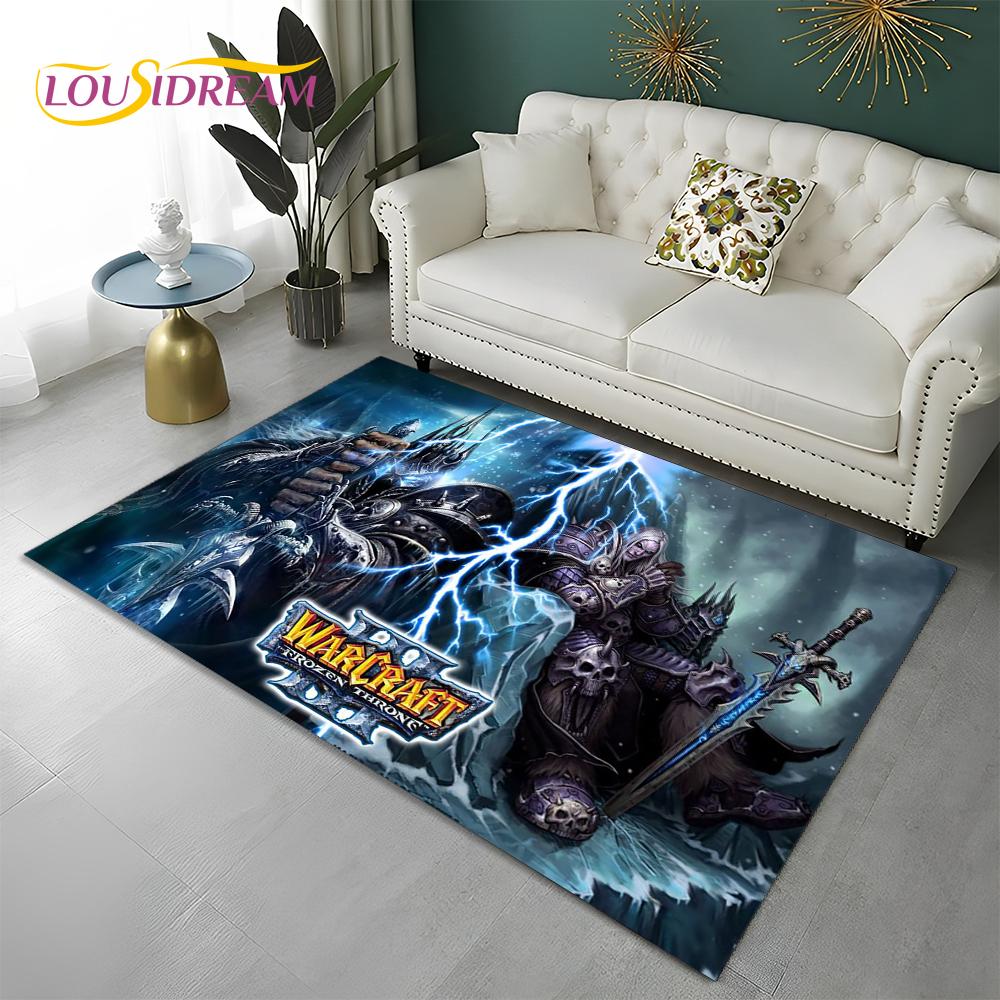 World of Warcraft Game WOW Lich King DH Carpet Rug for Home Living Room Bedroom Sofa Doormat Decor,Area Rug Non-slip Floor Mat