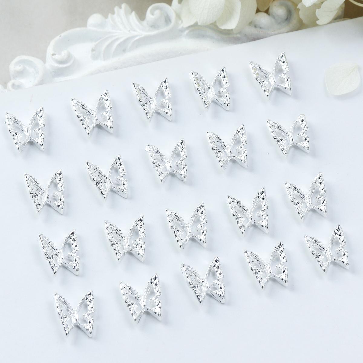 

20 шт. Металлические полые бабочки для дизайна ногтей, кавайные украшения для ногтей, принадлежности для женщин и девочек, аксессуары