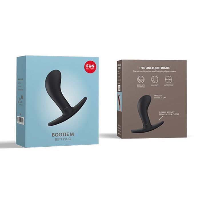 Plug - fun factory - bootie noir medium - confort optimal - stimulation anale - base flexible