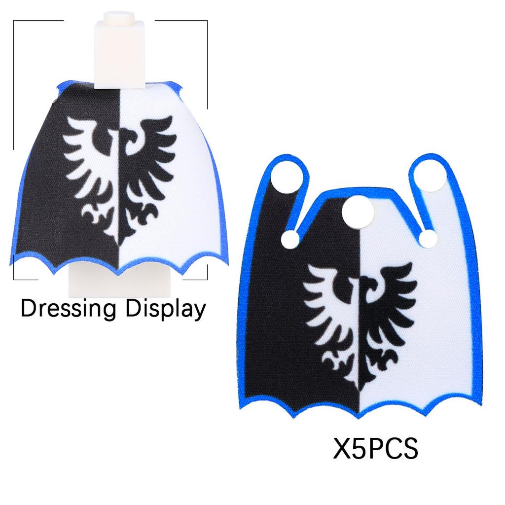 MOC Officer Cape Building Blocks Kit Medieval Lion Knights Figures Accessories Shawl Imitation Fur Cloak Bricks Toys Boys Gift