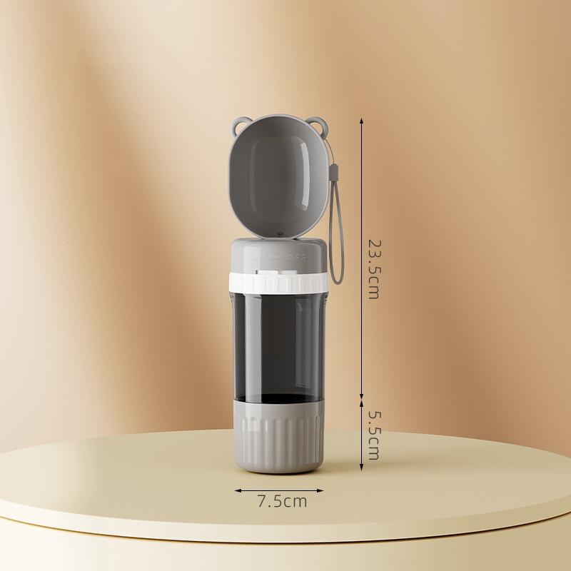 

Бутылка для питья для питомца 2-в-1 с защитой от протечек: 400 мл Вода + 180 мл Корм | Дорожная миска для собак/кошек для походов/кемпинга | Компактное двойное хранение серый
