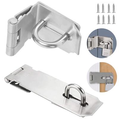 Right Angle Burglar-proof Stainless Steel Gate Bolt Shed Latch Padlock Hasp Door Clasp Lock