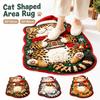 Plush Sleeping Cat Floor Mat Christmas Theme Pattern Cartoon Doormat Carpet for Living Room