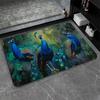 Peacock Print Welcome Doormats Indoor Outdoor Anti Slip Water Absorbent Rug Home Decor Carpet for Entrance Living Room Bathroom