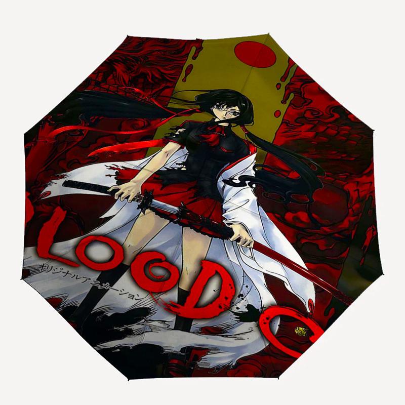 1pc Blood-C Inspired Outdoor Umbrella - Automatic Opening/Closing, Collapsible Design, Ideal for Fans, Travelers, Daily Use, Perfect Gift.W027