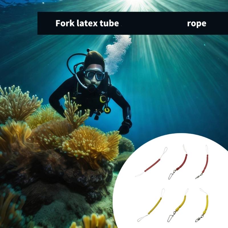 Rust Resistant Fishing Shock Cord With Rotating Clip and Rubber Tube Spearfishing Stainless Steel Shock Absorbers Cord