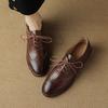 Móda NOVÉ Jaro/Podzim Dámské Oxfordky Boty z Štípané Kůže pro Ženy Brogues Vintage Šněrovací Mokasíny Ručně vyráběné Černé Boty Plus Size