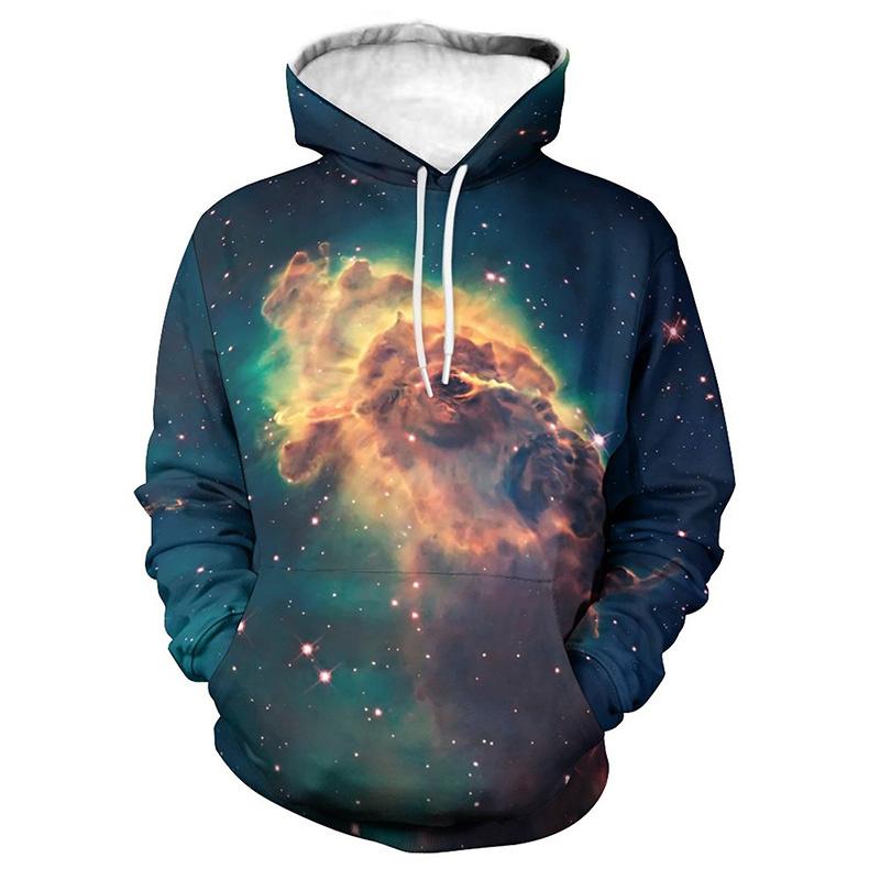 Hanorac imprimat 3D Universe Planet pentru bărbați cu model de cer înstelat Hanorac casual unisex largi Pulover de stradă cu mâneci lungi