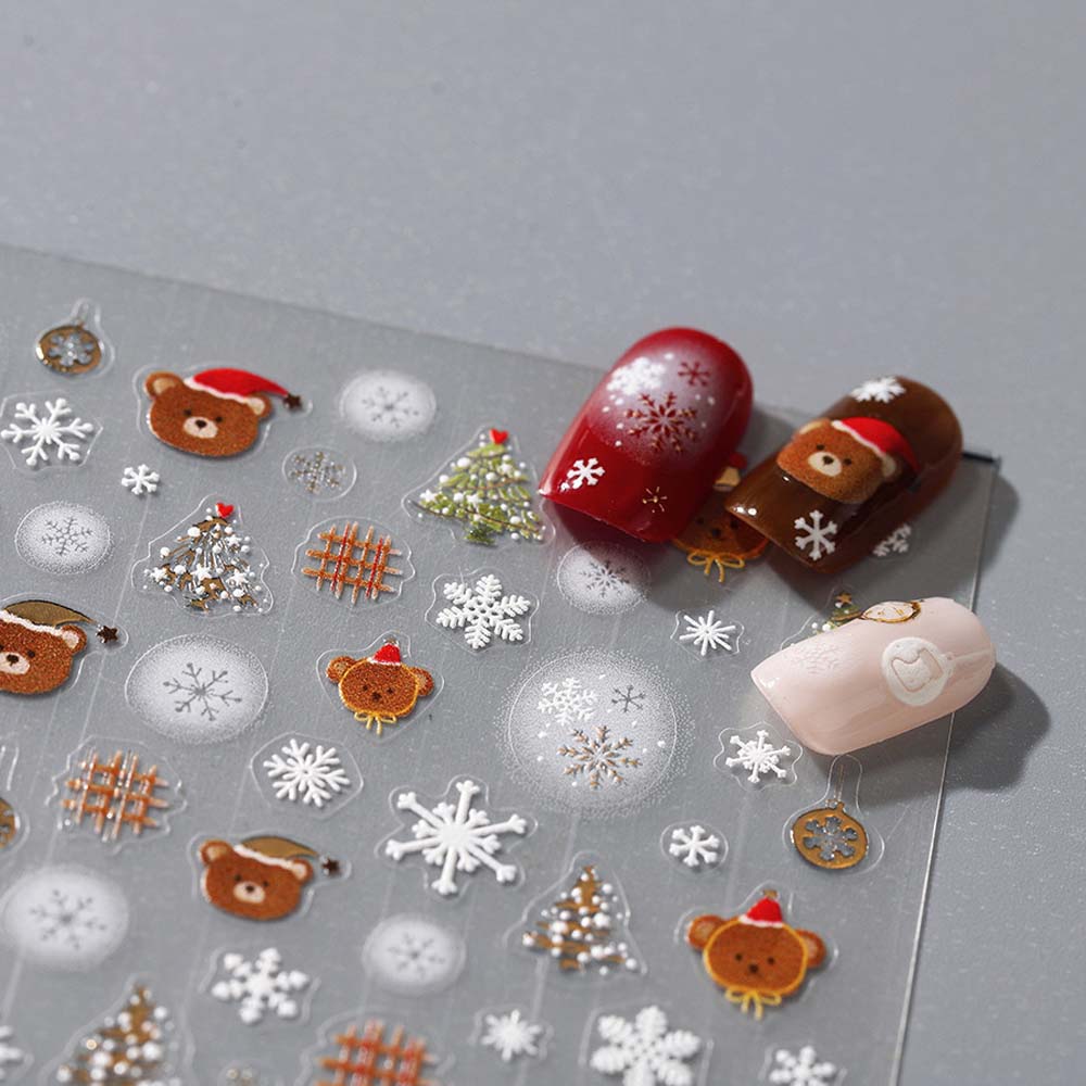 Cartoon Christmas Nail Decals Santa Claus Xmas Nail Decorations Christmas Nail Stickers Winter