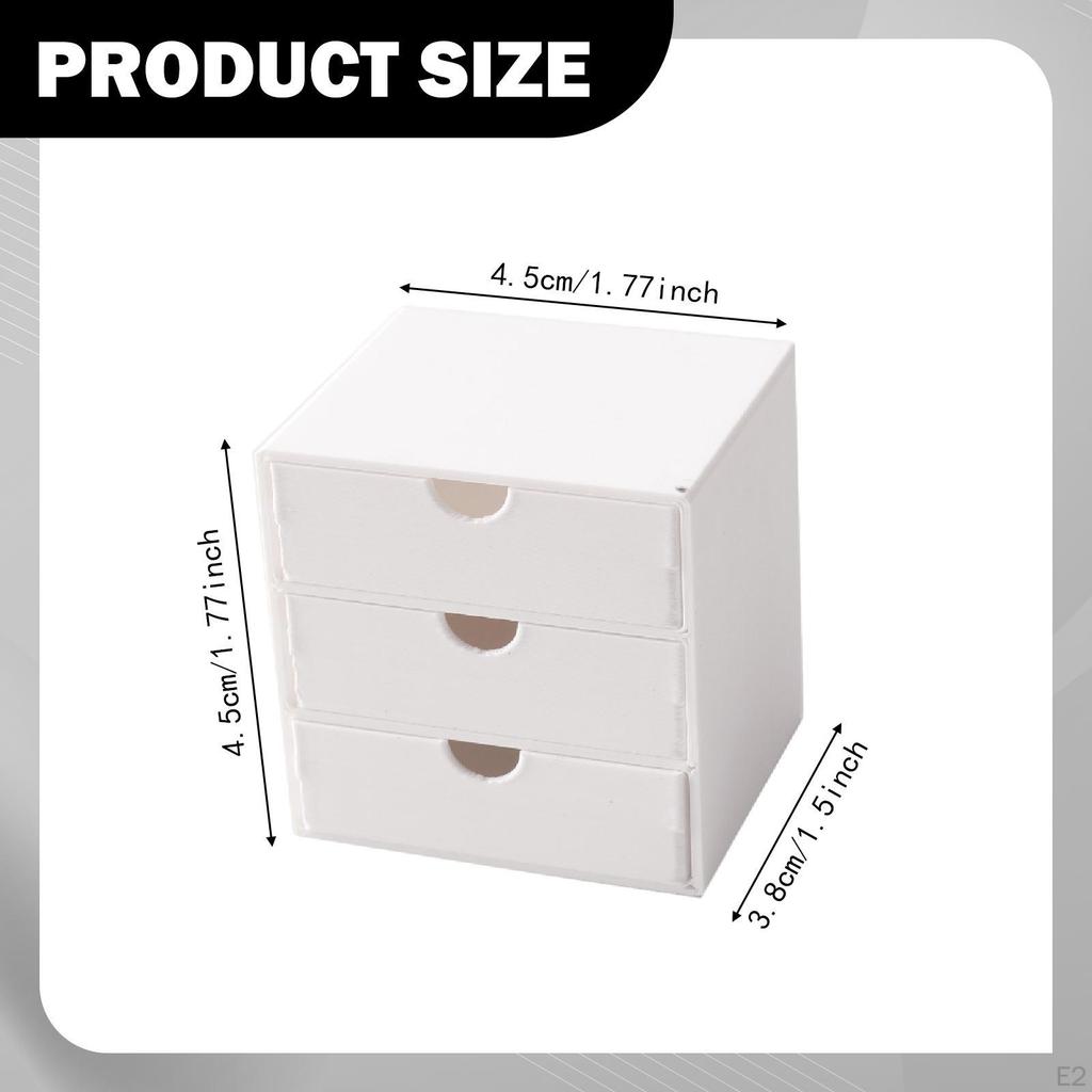 1/12 Dollhouse Cabinet 3 Layer Drawers Dolls House Decor Bedroom Ornament Miniature Desktop Filing
