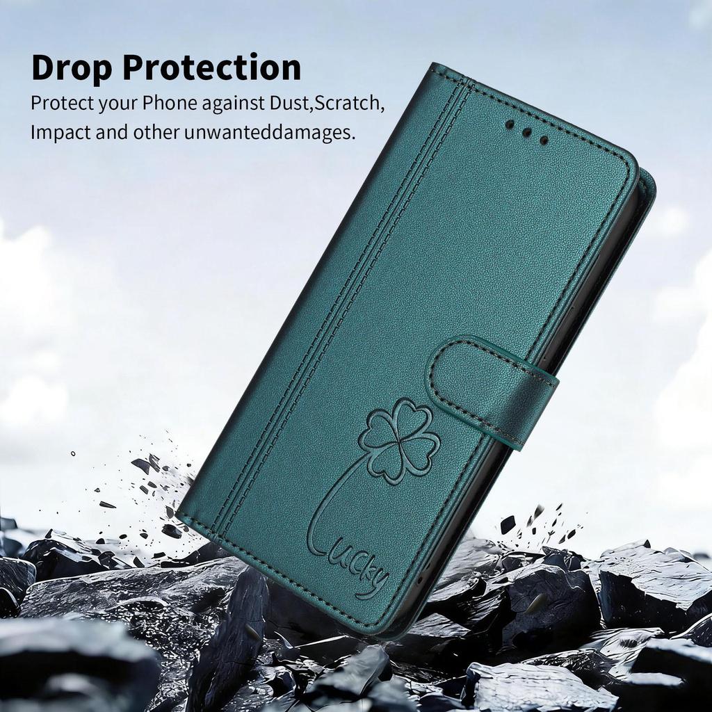 Cricket Icon 2026 Lucky Clover Leather Wallet Case - 9 Card Slots for AT&T Propel 2 5G