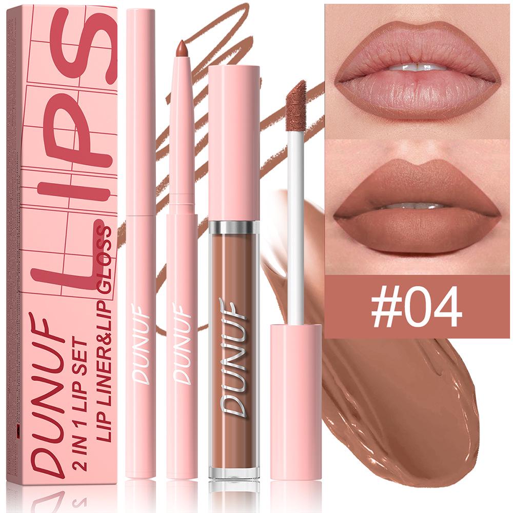 DUNUF 2-in-1 Waterproof Lip Liner & Gloss: Long-Lasting - Please Verify Details!