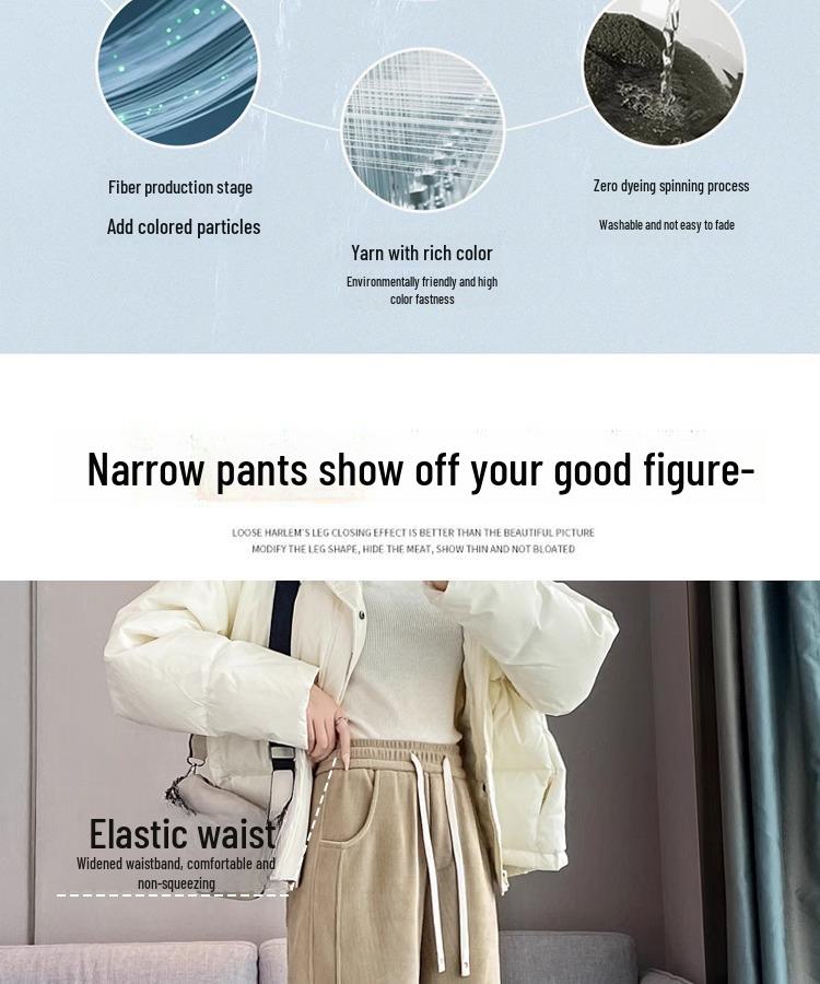 Schlanke Chenille Hose mit hohem Bund im Bananenschnitt - Damen Straight Leg für alle Jahreszeiten