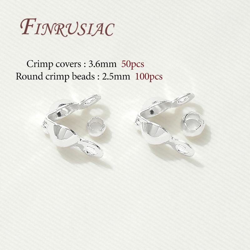100pcs/lot 18K Gold Plated Connector Clasps Crimps Beads For Bracelets Necklace DIY Jewelry Making Supplies,Crimps Cover