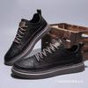 Spring Black Leather Shoes Kitchen Chef Waterproof Skateboard Shoes Work Shoes
